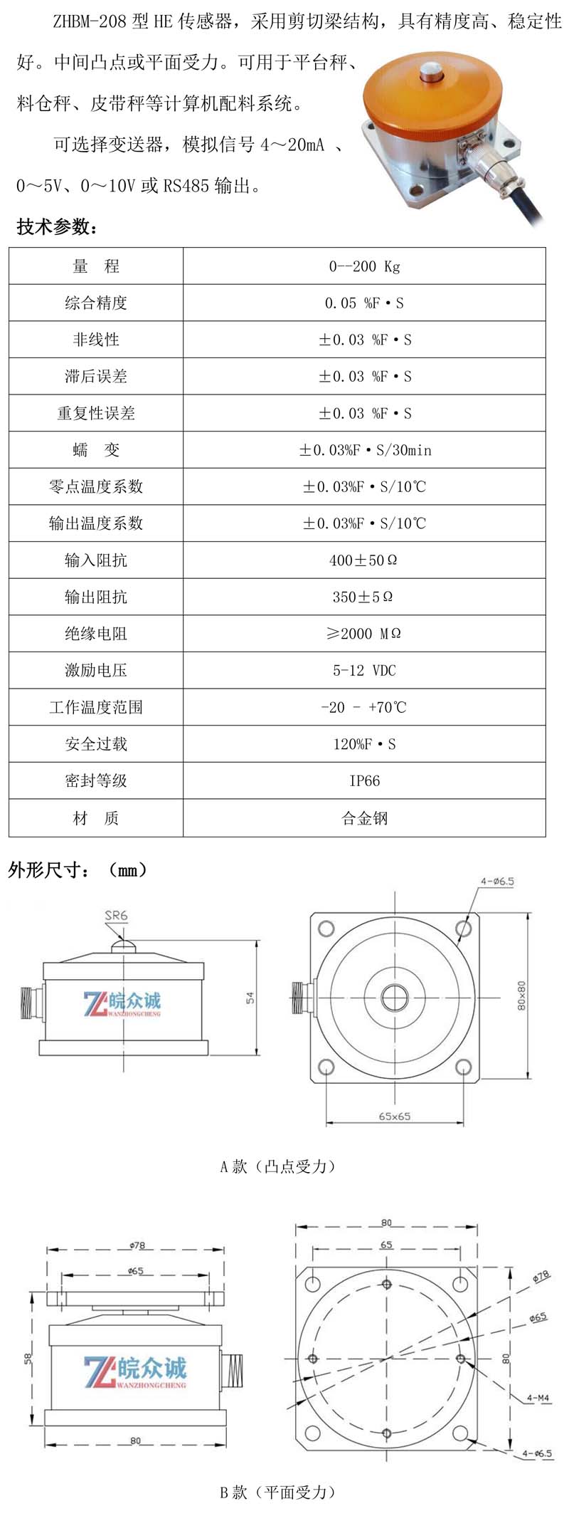 ZHBM-208 （0--200 Kg）